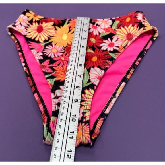 Wild Fable - Women's Ribbed High Waist High Leg Cheeky Bikini Bottom - XS(0-2) - Picture 6 of 11